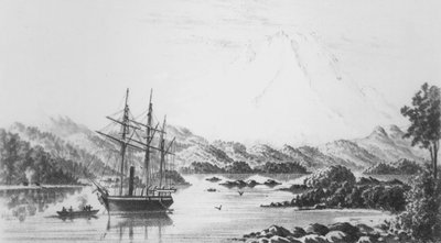 Monte Burney desde las Islas Otter de F.C.P. Vereker